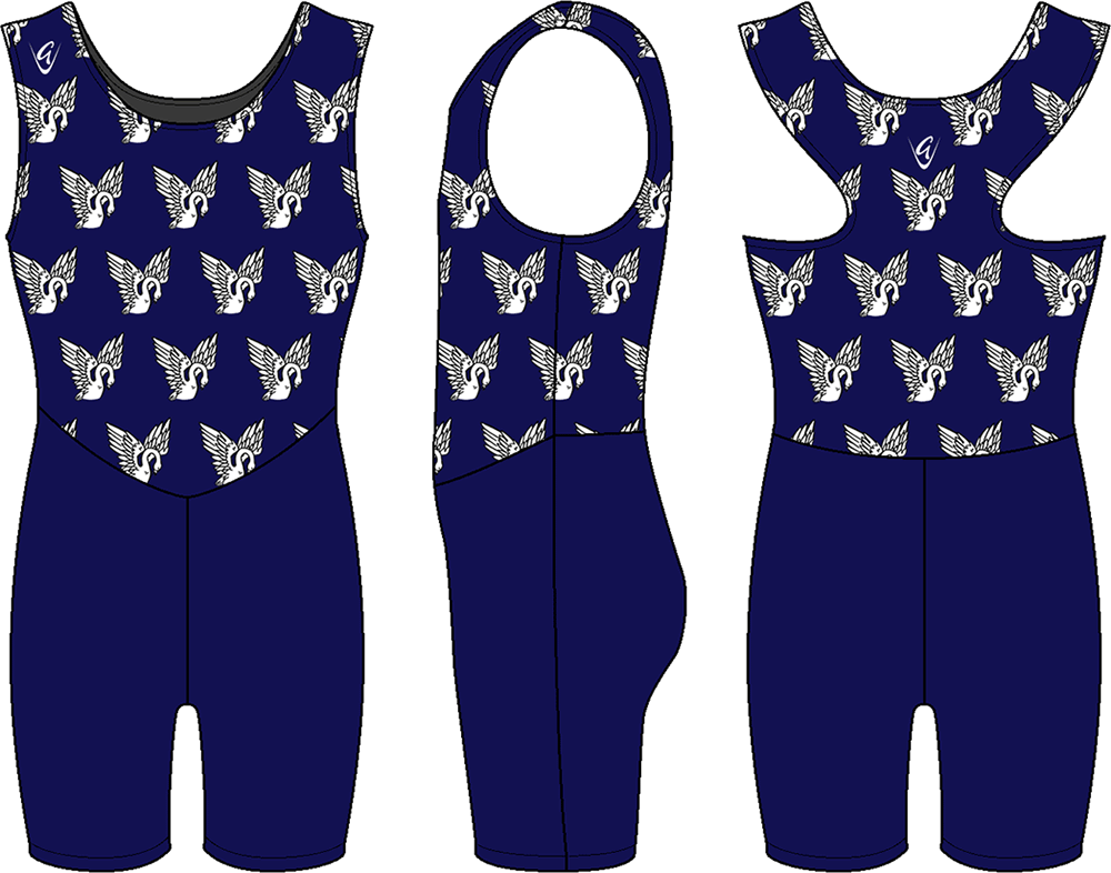 Ladies Navy Swan - Custom Hybrid Racerback AIO