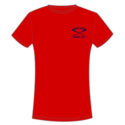 Red with back print - Ladies Cotton Tee