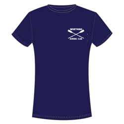 Navy with back print - Ladies Cotton Tee