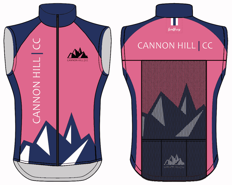 Pink With Back Pocket - Custom Full-Zip Cycling Gilet (Unlined)