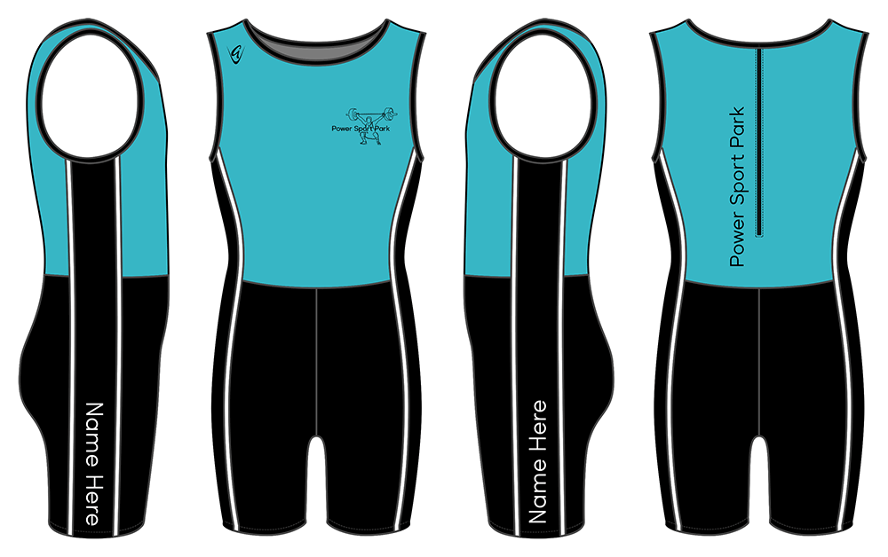 Turquoise Design 1 - Custom Weightlifting Suit