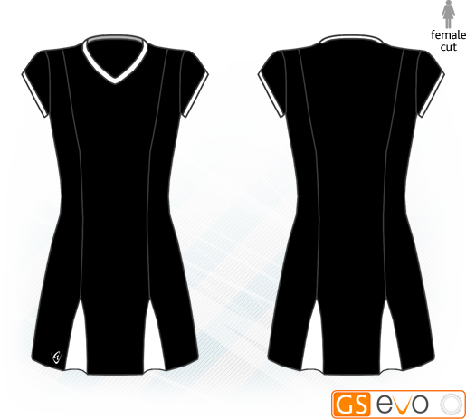 Godet Black/White Cap Sleeve Netball Dress