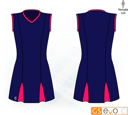 Godet Navy/Cersie Sleeveless Netball Dress