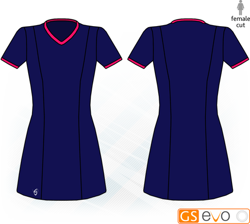 Venus Navy/Cerise Short Sleeve Netball Dress