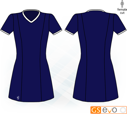 Venus Navy/White Short Sleeve Netball Dress