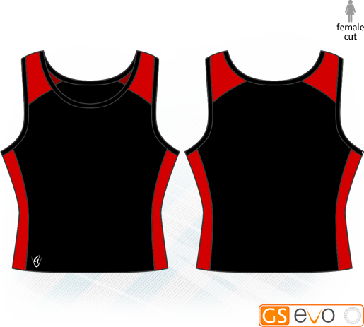 Pro Vest-Back Black/Red Netball Top