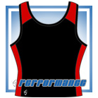 Pro Y-Back Black/Red Netball Top