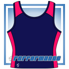 Pro Y-Back Navy/Cerise Netball Top