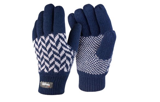 Navy Pattern Gloves