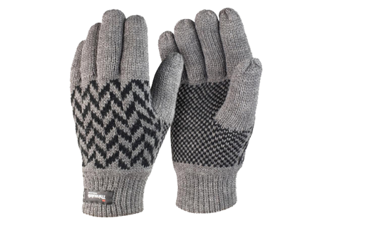 Grey Pattern Gloves